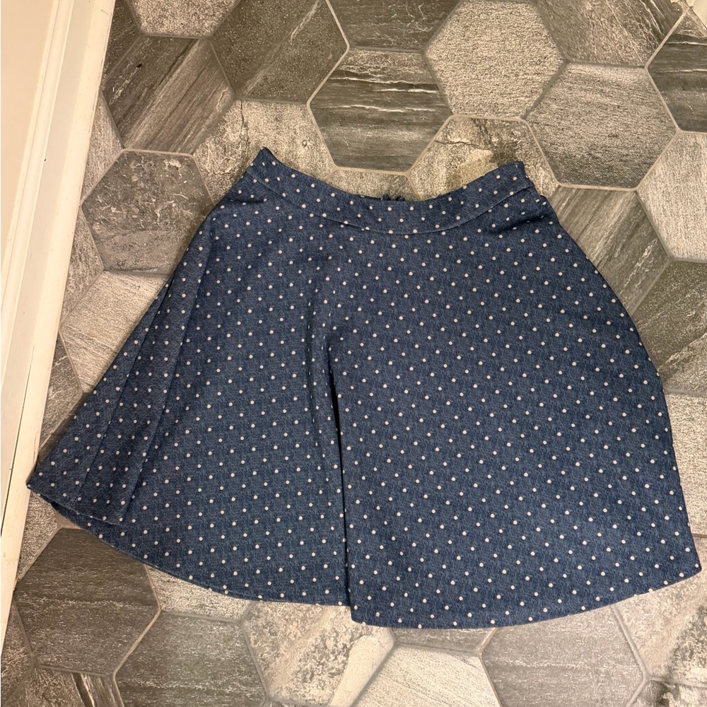 Freeway Navy Polka Dot Skater Skirt